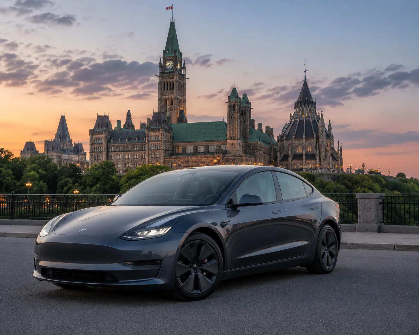 Tesla used for private transportation between Ottawa and Montreal